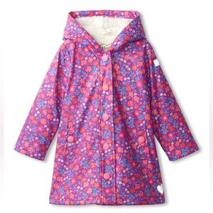 NEW Hatley Little Girl's Wild Flowers Sherpa-Lined Splash Jacket
